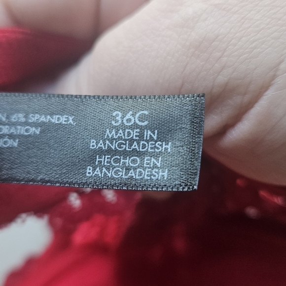 NWT Smart And Sexy Women's Size 36C Red Lace Bra - Picture 2 of 3